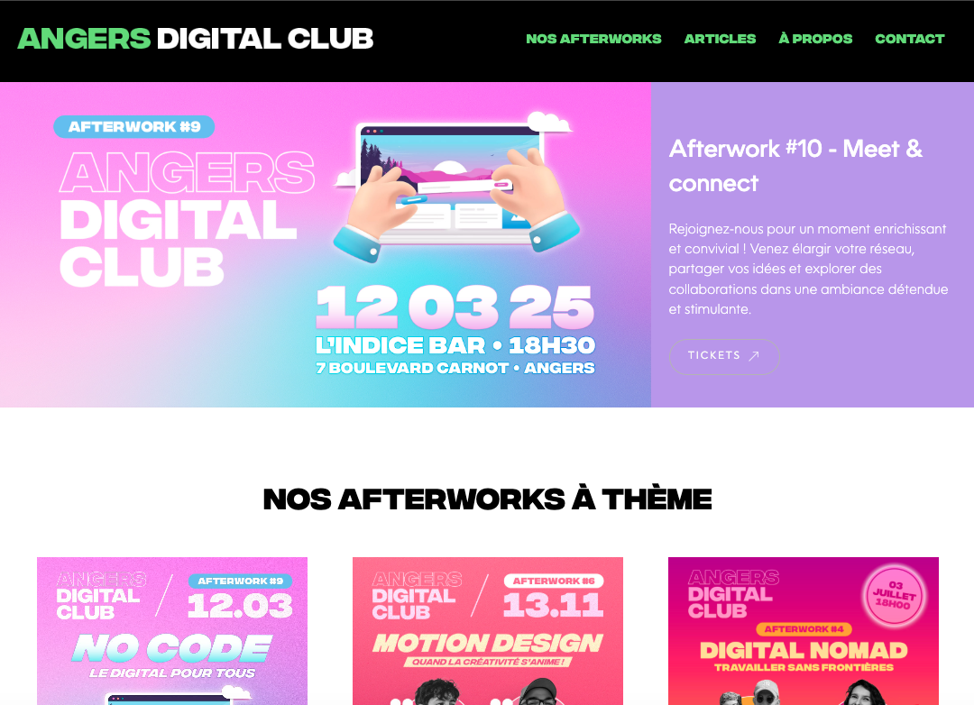 création site web angers digital club